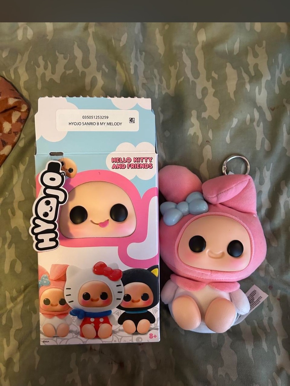 Sanrio My Melody Nyago Plush Keychain - Pink with Blue Bow